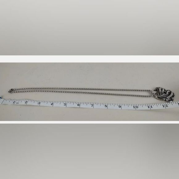 22 inch Necklace Pendant of Eagle in Flight with Banner Live to Ride Slogan - Picture 5 of 5